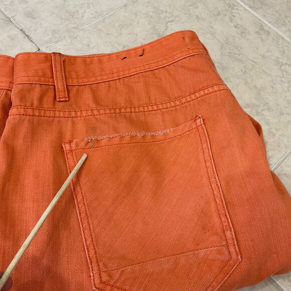 AKOO Shorts Mens Size 42 Orange Standard Fit distressed 11.5” inseam - Picture 11 of 12
